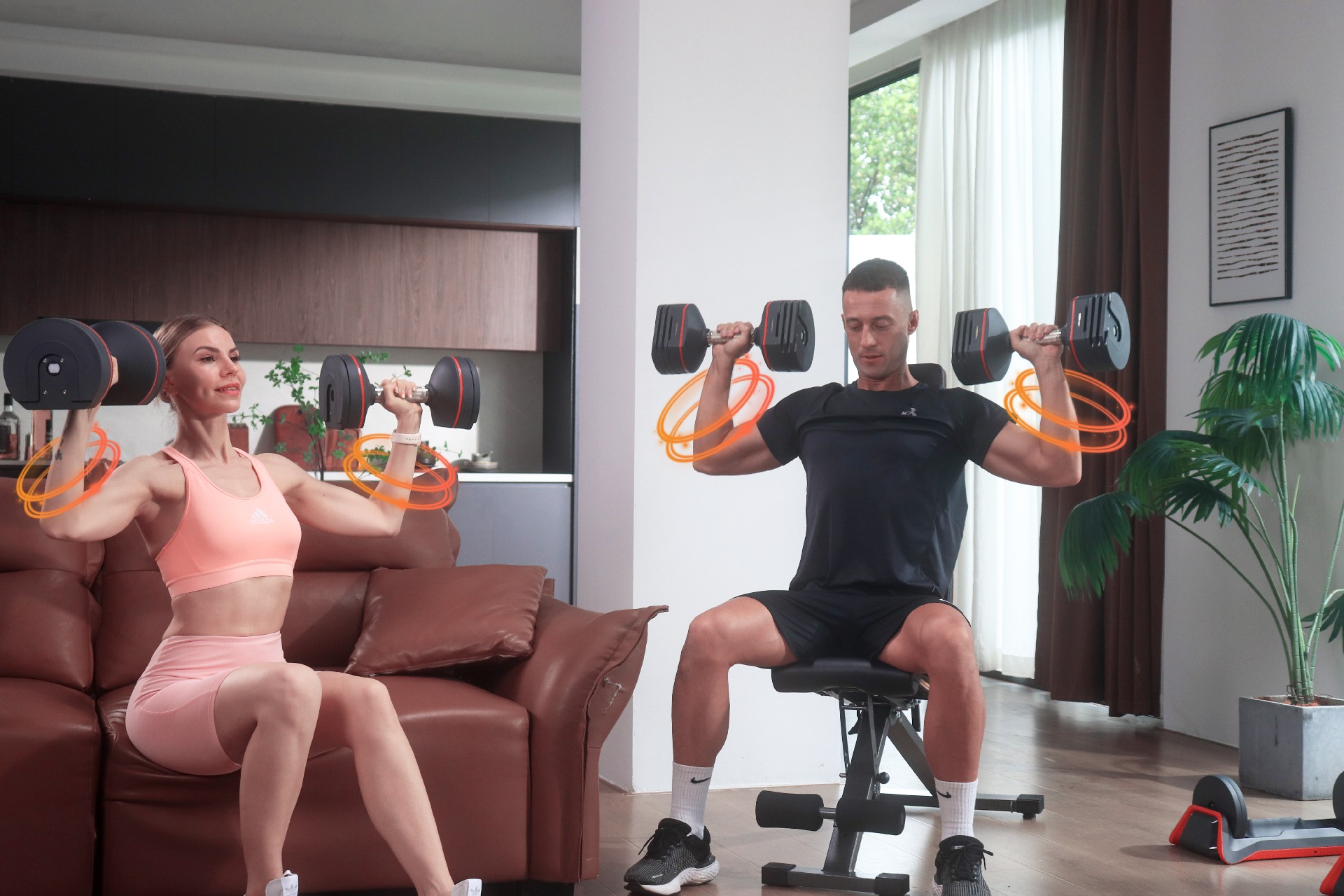 Smart Adjustable Dumbbells for Core Fitness exercise.jpg